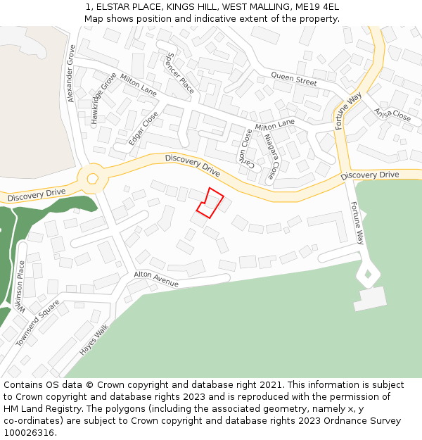 1, ELSTAR PLACE, KINGS HILL, WEST MALLING, ME19 4EL: Location map and indicative extent of plot