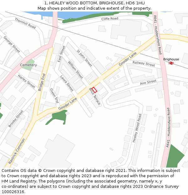 1, HEALEY WOOD BOTTOM, BRIGHOUSE, HD6 1HU: Location map and indicative extent of plot