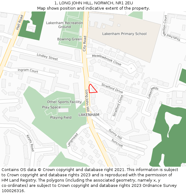 1, LONG JOHN HILL, NORWICH, NR1 2EU: Location map and indicative extent of plot