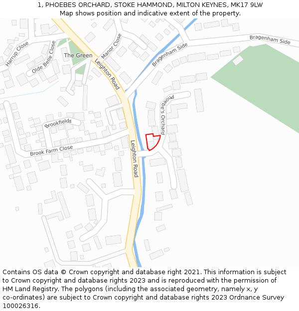 1, PHOEBES ORCHARD, STOKE HAMMOND, MILTON KEYNES, MK17 9LW: Location map and indicative extent of plot