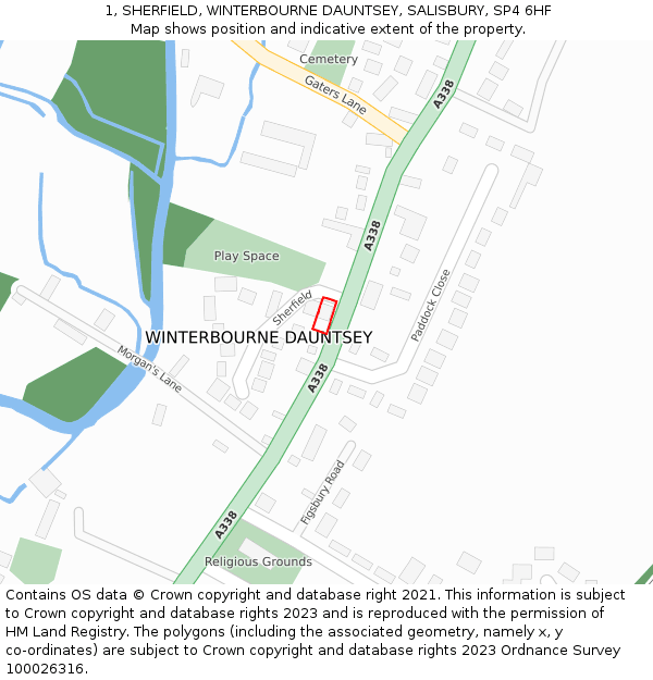 1, SHERFIELD, WINTERBOURNE DAUNTSEY, SALISBURY, SP4 6HF: Location map and indicative extent of plot