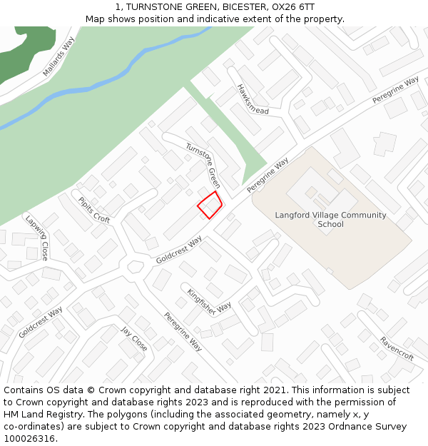 1, TURNSTONE GREEN, BICESTER, OX26 6TT: Location map and indicative extent of plot