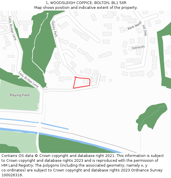 1, WOODSLEIGH COPPICE, BOLTON, BL1 5XR: Location map and indicative extent of plot