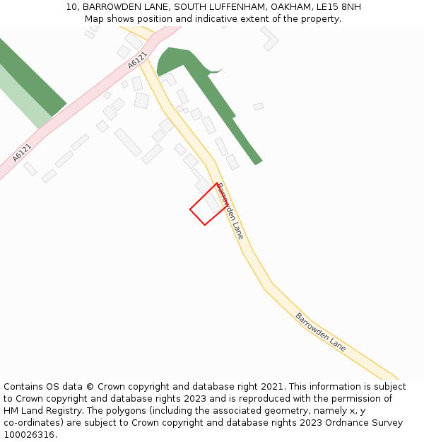 10, BARROWDEN LANE, SOUTH LUFFENHAM, OAKHAM, LE15 8NH: Location map and indicative extent of plot