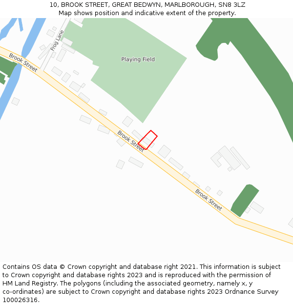 10, BROOK STREET, GREAT BEDWYN, MARLBOROUGH, SN8 3LZ: Location map and indicative extent of plot