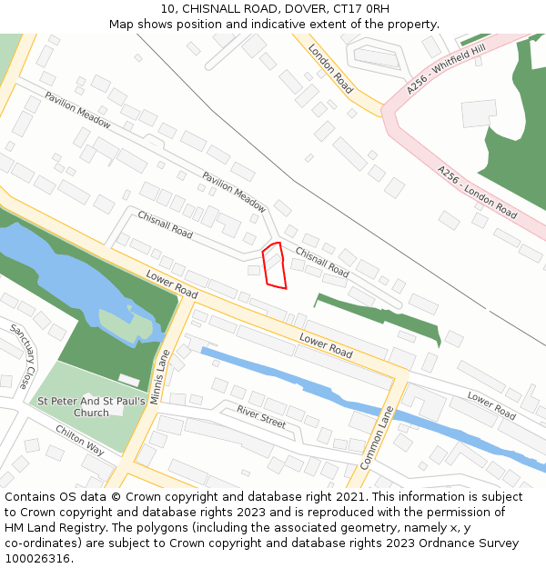 10, CHISNALL ROAD, DOVER, CT17 0RH: Location map and indicative extent of plot