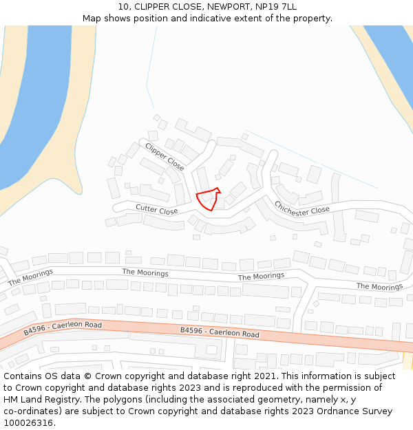 10, CLIPPER CLOSE, NEWPORT, NP19 7LL: Location map and indicative extent of plot