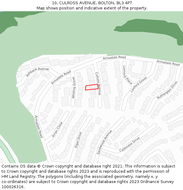 10, CULROSS AVENUE, BOLTON, BL3 4PT: Location map and indicative extent of plot