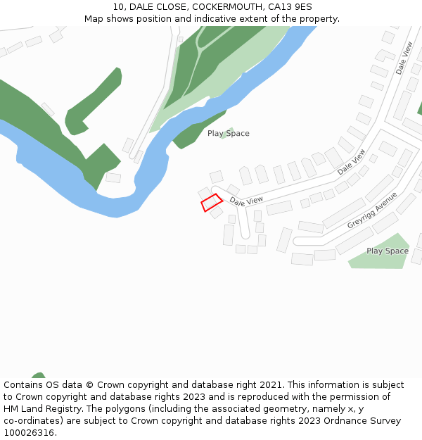 10, DALE CLOSE, COCKERMOUTH, CA13 9ES: Location map and indicative extent of plot