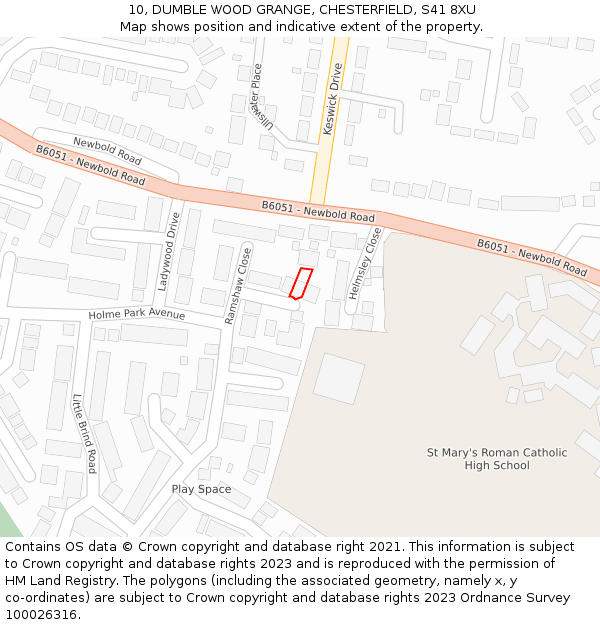 10, DUMBLE WOOD GRANGE, CHESTERFIELD, S41 8XU: Location map and indicative extent of plot