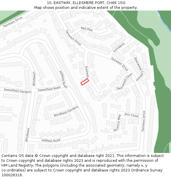 10, EASTWAY, ELLESMERE PORT, CH66 1SG: Location map and indicative extent of plot