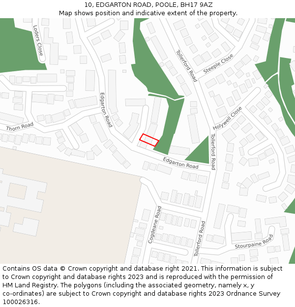 10, EDGARTON ROAD, POOLE, BH17 9AZ: Location map and indicative extent of plot