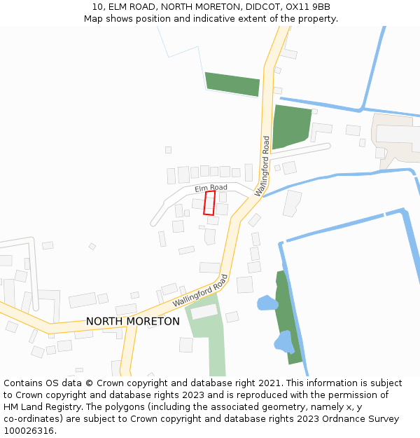 10, ELM ROAD, NORTH MORETON, DIDCOT, OX11 9BB: Location map and indicative extent of plot
