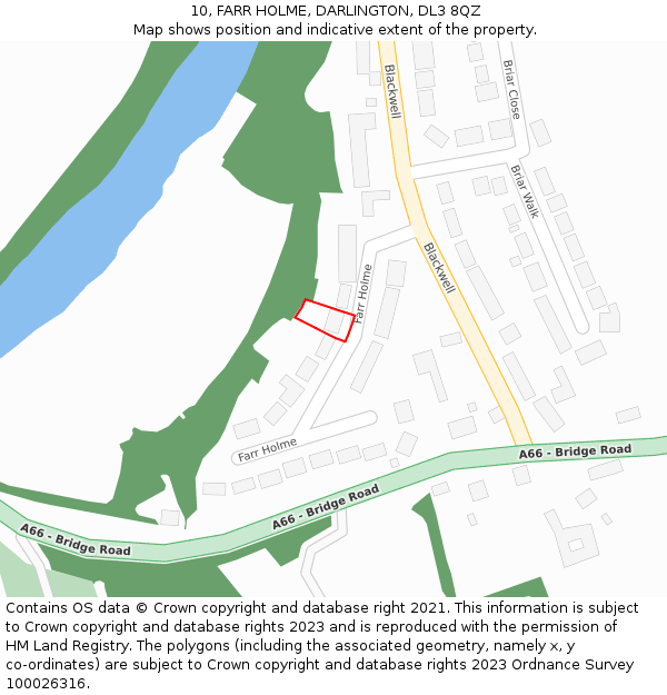 10, FARR HOLME, DARLINGTON, DL3 8QZ: Location map and indicative extent of plot