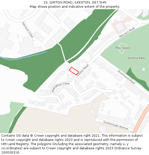 10, GAYTON ROAD, ILKESTON, DE7 5HN: Location map and indicative extent of plot