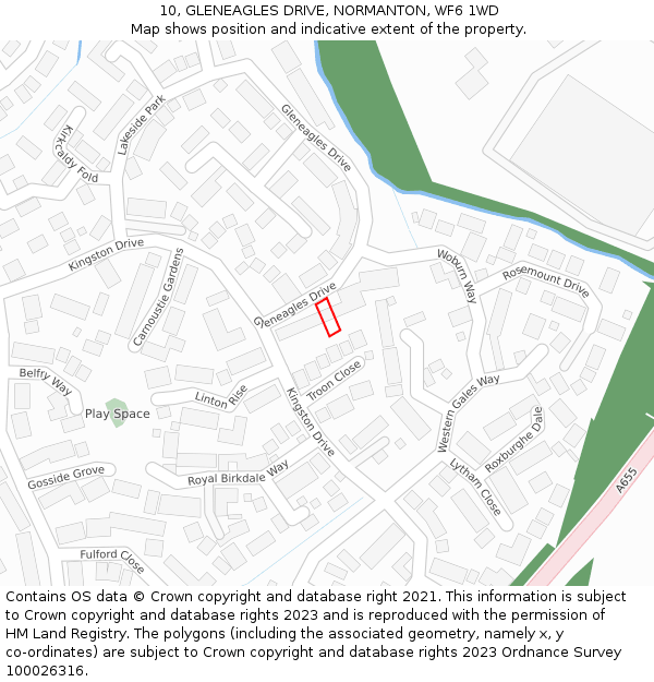 10, GLENEAGLES DRIVE, NORMANTON, WF6 1WD: Location map and indicative extent of plot