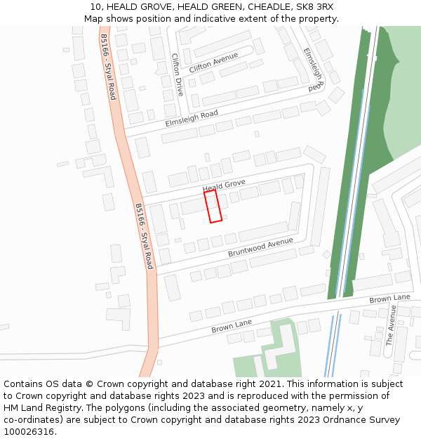 10, HEALD GROVE, HEALD GREEN, CHEADLE, SK8 3RX: Location map and indicative extent of plot