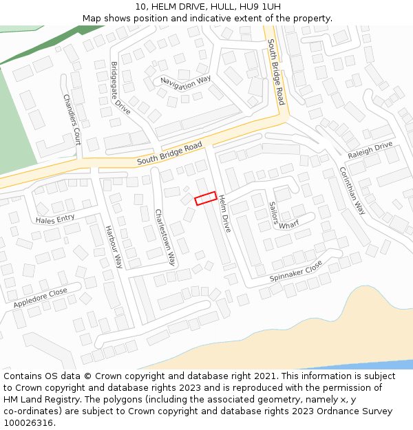10, HELM DRIVE, HULL, HU9 1UH: Location map and indicative extent of plot