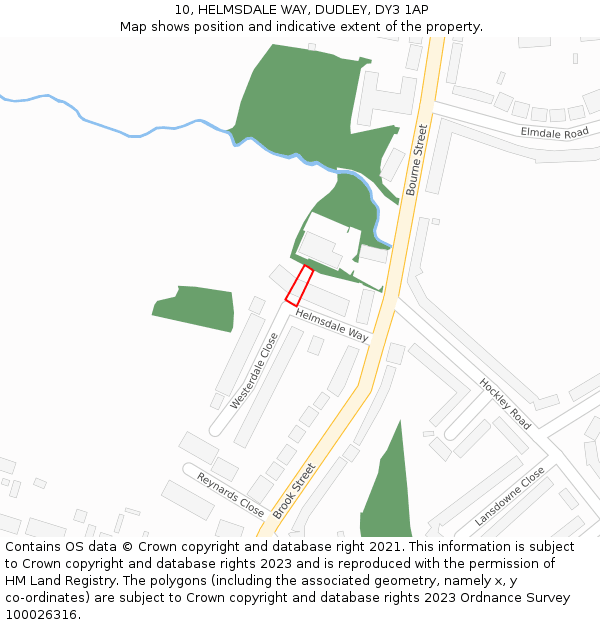 10, HELMSDALE WAY, DUDLEY, DY3 1AP: Location map and indicative extent of plot