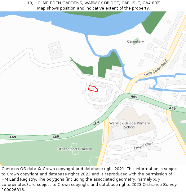 10, HOLME EDEN GARDENS, WARWICK BRIDGE, CARLISLE, CA4 8RZ: Location map and indicative extent of plot