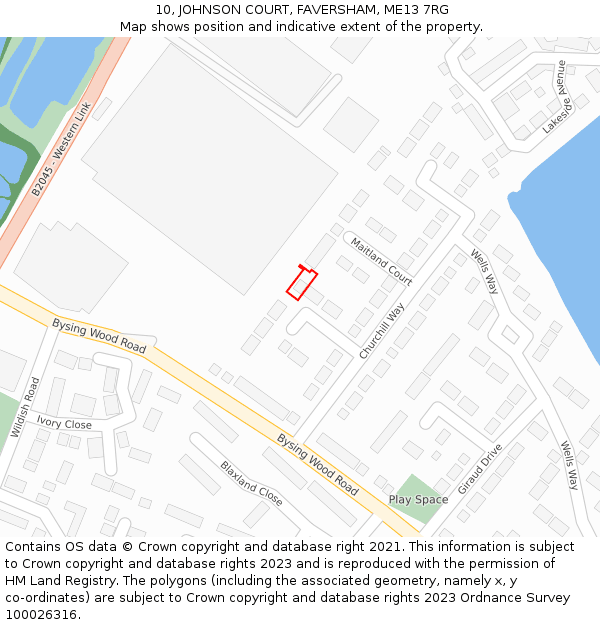 10, JOHNSON COURT, FAVERSHAM, ME13 7RG: Location map and indicative extent of plot