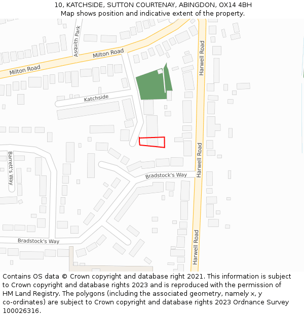 10, KATCHSIDE, SUTTON COURTENAY, ABINGDON, OX14 4BH: Location map and indicative extent of plot