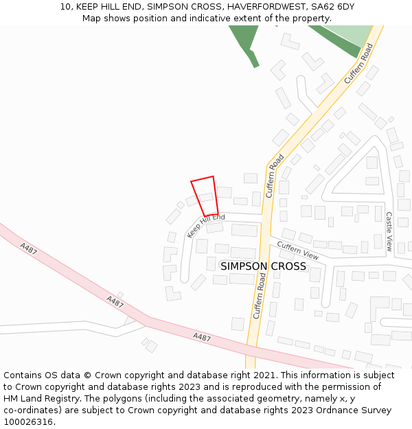 10, KEEP HILL END, SIMPSON CROSS, HAVERFORDWEST, SA62 6DY: Location map and indicative extent of plot