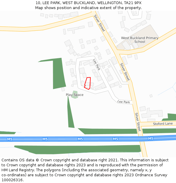 10, LEE PARK, WEST BUCKLAND, WELLINGTON, TA21 9PX: Location map and indicative extent of plot