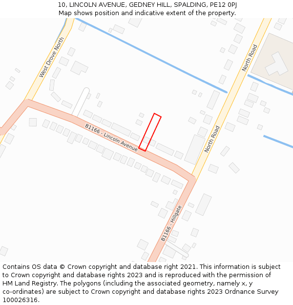 10, LINCOLN AVENUE, GEDNEY HILL, SPALDING, PE12 0PJ: Location map and indicative extent of plot