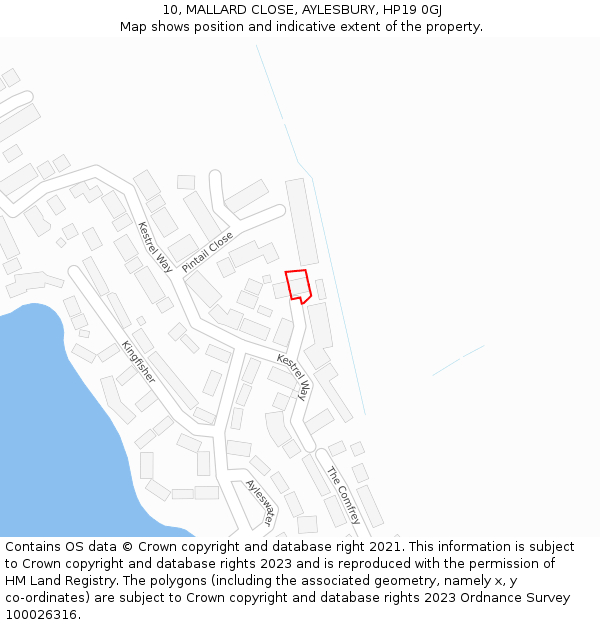 10, MALLARD CLOSE, AYLESBURY, HP19 0GJ: Location map and indicative extent of plot