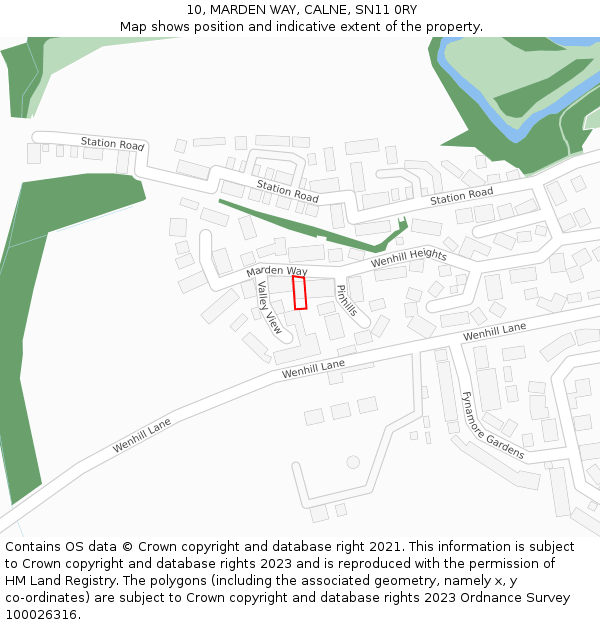 10, MARDEN WAY, CALNE, SN11 0RY: Location map and indicative extent of plot