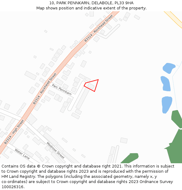 10, PARK PENNKARN, DELABOLE, PL33 9HA: Location map and indicative extent of plot
