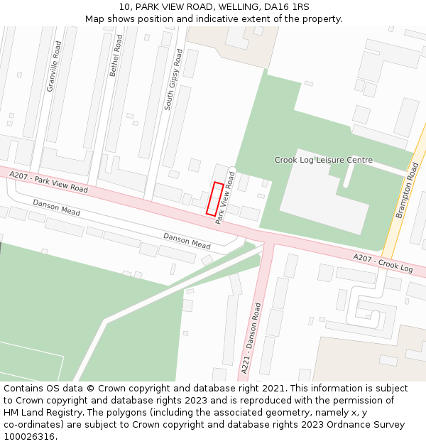 10, PARK VIEW ROAD, WELLING, DA16 1RS: Location map and indicative extent of plot