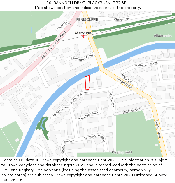 10, RANNOCH DRIVE, BLACKBURN, BB2 5BH: Location map and indicative extent of plot