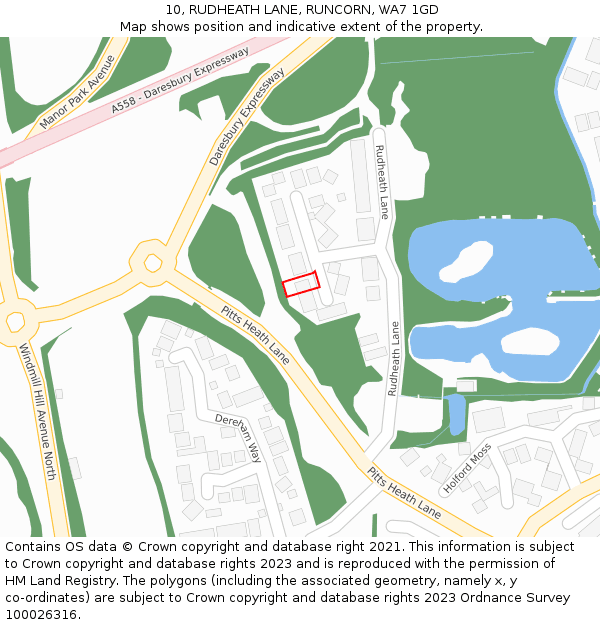 10, RUDHEATH LANE, RUNCORN, WA7 1GD: Location map and indicative extent of plot