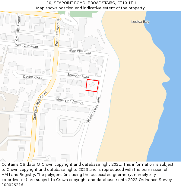 10, SEAPOINT ROAD, BROADSTAIRS, CT10 1TH: Location map and indicative extent of plot