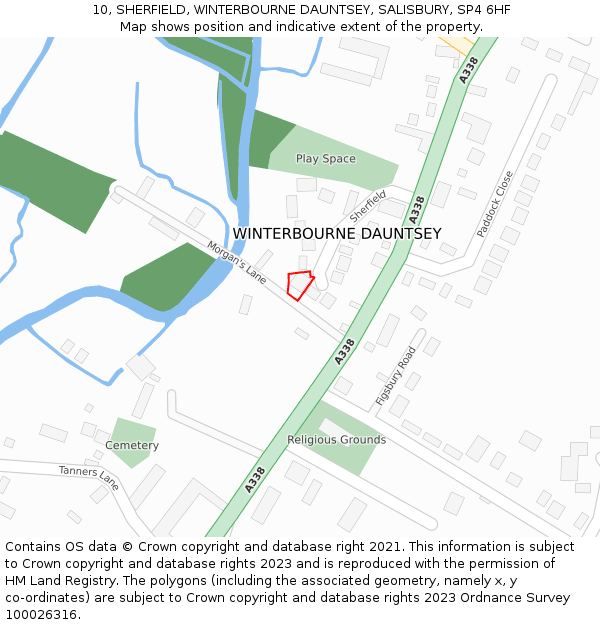 10, SHERFIELD, WINTERBOURNE DAUNTSEY, SALISBURY, SP4 6HF: Location map and indicative extent of plot