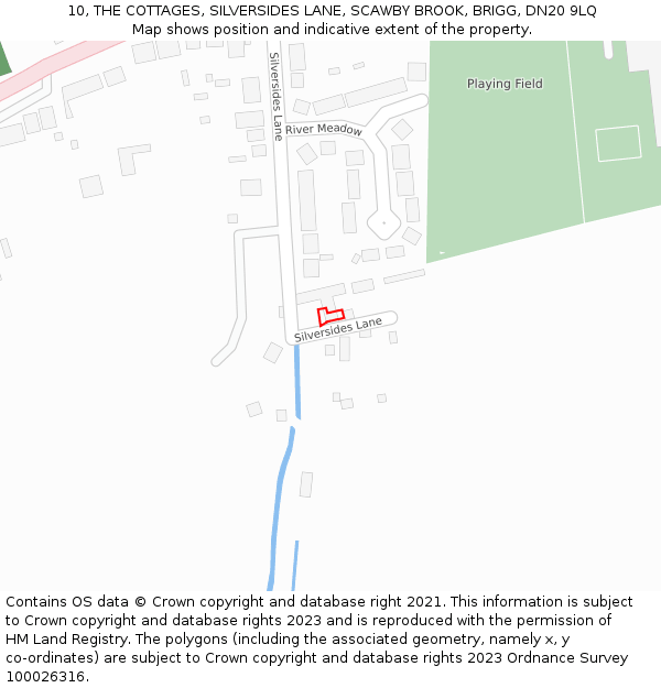 10, THE COTTAGES, SILVERSIDES LANE, SCAWBY BROOK, BRIGG, DN20 9LQ: Location map and indicative extent of plot