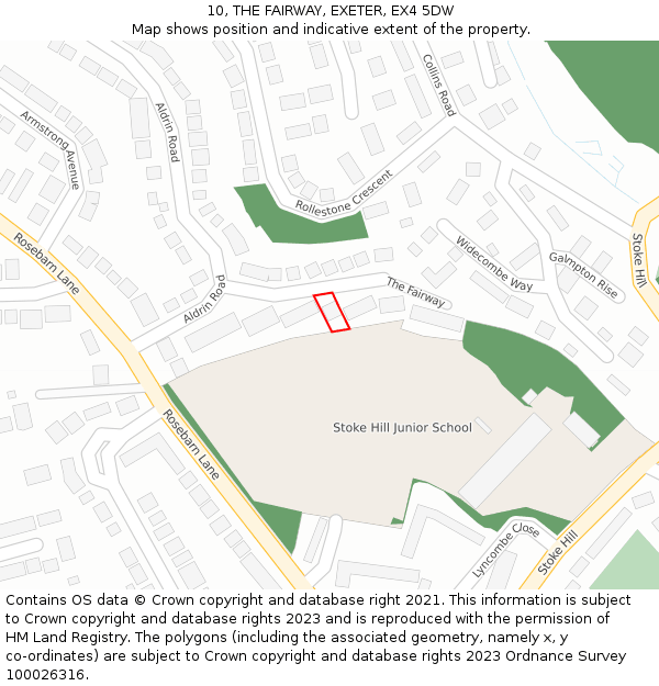 10, THE FAIRWAY, EXETER, EX4 5DW: Location map and indicative extent of plot