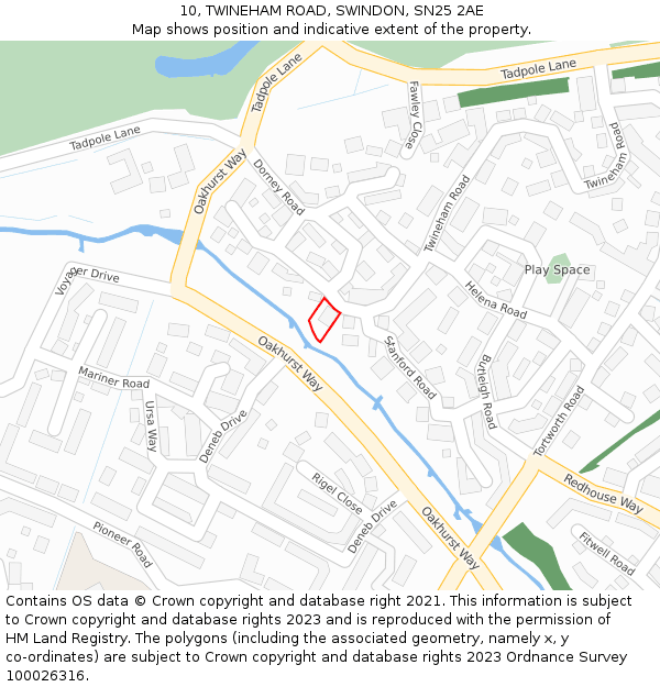 10, TWINEHAM ROAD, SWINDON, SN25 2AE: Location map and indicative extent of plot