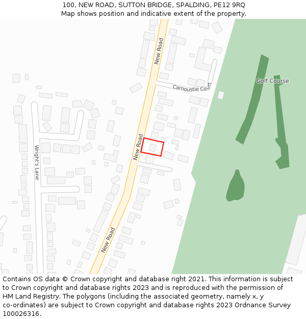 100, NEW ROAD, SUTTON BRIDGE, SPALDING, PE12 9RQ: Location map and indicative extent of plot