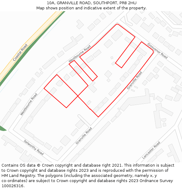 10A, GRANVILLE ROAD, SOUTHPORT, PR8 2HU: Location map and indicative extent of plot