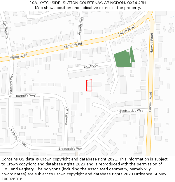 10A, KATCHSIDE, SUTTON COURTENAY, ABINGDON, OX14 4BH: Location map and indicative extent of plot