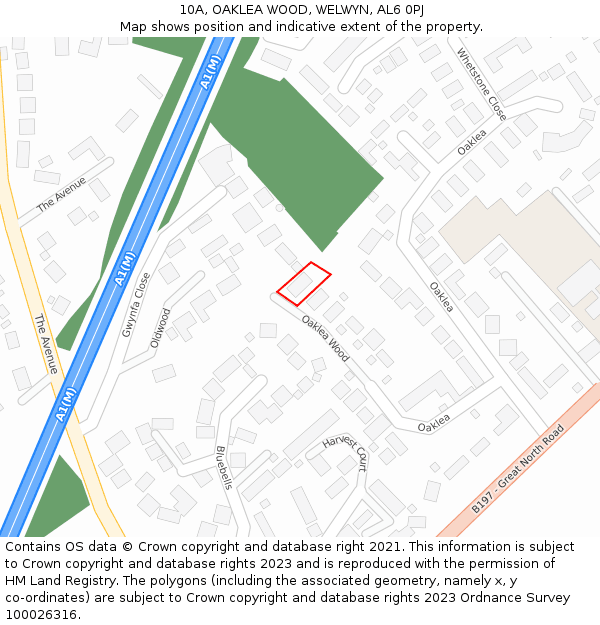 10A, OAKLEA WOOD, WELWYN, AL6 0PJ: Location map and indicative extent of plot