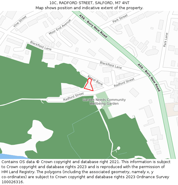 10C, RADFORD STREET, SALFORD, M7 4NT: Location map and indicative extent of plot