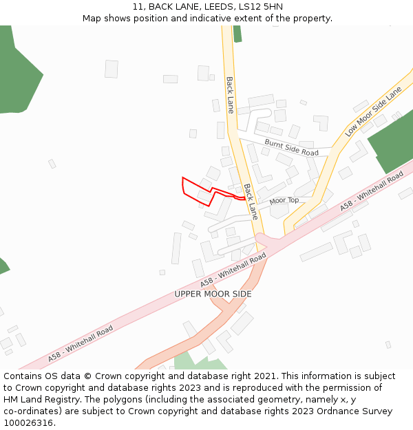 11, BACK LANE, LEEDS, LS12 5HN: Location map and indicative extent of plot