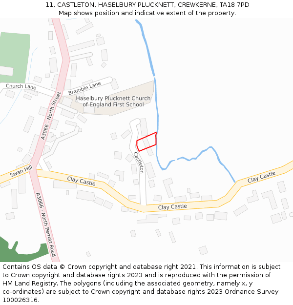 11, CASTLETON, HASELBURY PLUCKNETT, CREWKERNE, TA18 7PD: Location map and indicative extent of plot