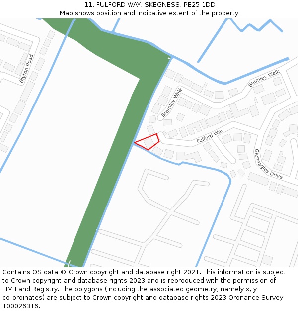 11, FULFORD WAY, SKEGNESS, PE25 1DD: Location map and indicative extent of plot