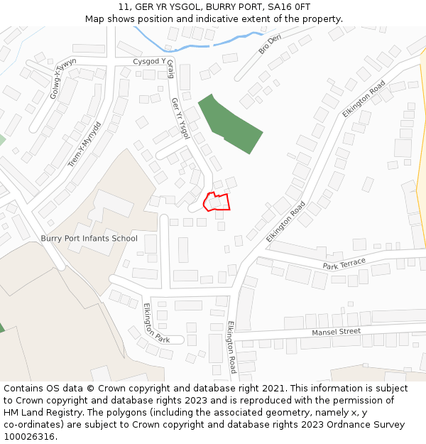 11, GER YR YSGOL, BURRY PORT, SA16 0FT: Location map and indicative extent of plot