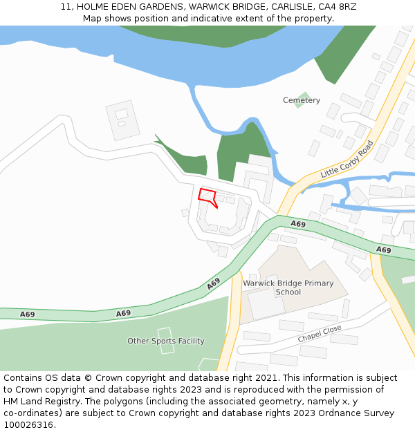 11, HOLME EDEN GARDENS, WARWICK BRIDGE, CARLISLE, CA4 8RZ: Location map and indicative extent of plot